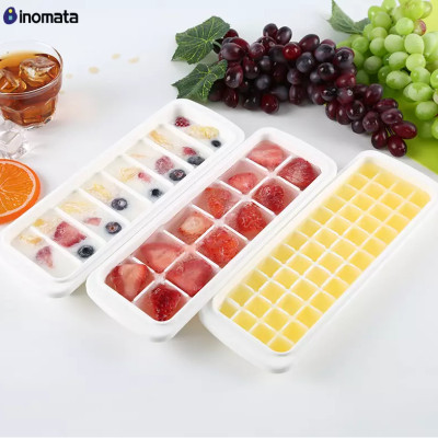 Khay đá Inomata có nắp đậy kín an toàn tránh bụi bẩn và vi khuẩn xâm nhập, đảm bảo vệ sinh khi sử dụng -nội địa Nhật Bản 