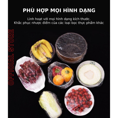 Màng bọc thực phẩm set 100 chiếc co giãn siêu dai có chun hình túi gấu - Chính hãng DODODIOS