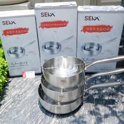 Chảo Tuyết Nguyên Khối SEKA, Chảo Inox Nguyên Khối Chống Dính, Đáy Từ 22, 24, 26cm Dùng Được Mọi Loại Bếp - Hàng Chính Hãng