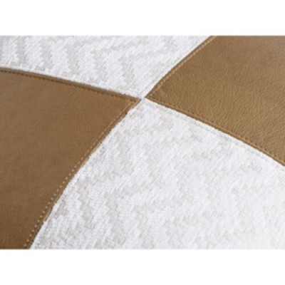 Gối sofa tựa lưng hình vuông cao cấp, kết hợp da bò thật và vải DVQ6008M | REEKO