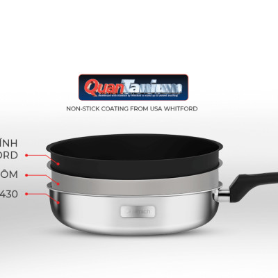 Bộ chảo inox chống dính đáy liền Elmich 2102OL size 20, 26cm, Hàng chính hãng, dùng được mọi loại bếp - JoyMall