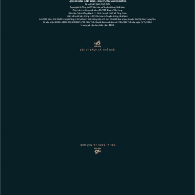 Lịch để bàn 2025 - Khu Vườn Văn Chương