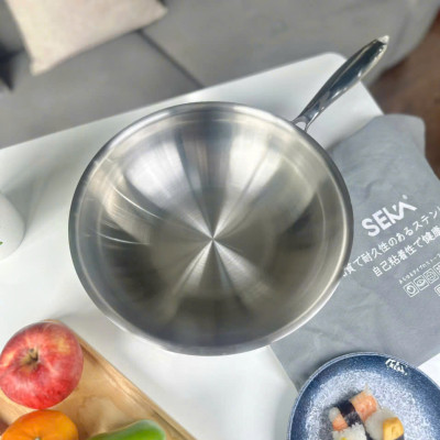 Chảo Inox Seka TriMax SK6050 3 Lớp Nguyên Khối Chống Dính 26 - 28cm Dùng Cho Mọi Loại Bếp