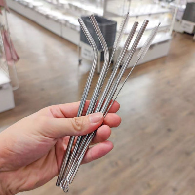 Bộ 4 Ống Hút Inox (Ống Hút inox sus 304) -Tặng cọ VS