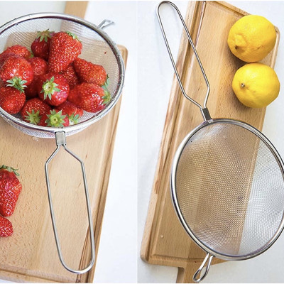 Combo chảo chống dính cao cấp 5 lớp đáy từ Show-A  size 20cm + Vợt lọc thực phẩm inox φ15cm - made in Japan