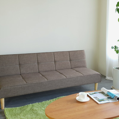 Sofa bed 3 trong 1 Juno sofa chân gỗ màu coffee nhạt 