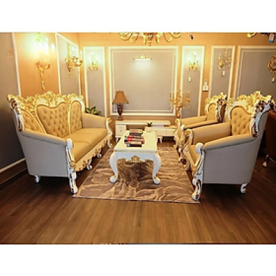 Combo ghế sofa băng da bò Italy Tundo màu xám SFBCT19 2m4/1m2 hàng cao cấp chuẩn da bò nhập khẩu Ý