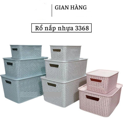 Bộ 3 rổ nhựa mây đan hàn quốc đựng đồ đa năng
