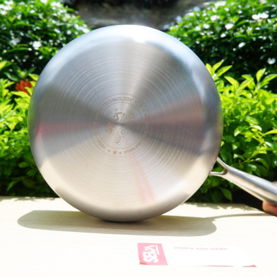 Chảo Tuyết Nguyên Khối SEKA, Chảo Inox Nguyên Khối Chống Dính, Đáy Từ 22, 24, 26cm Dùng Được Mọi Loại Bếp - Hàng Chính Hãng