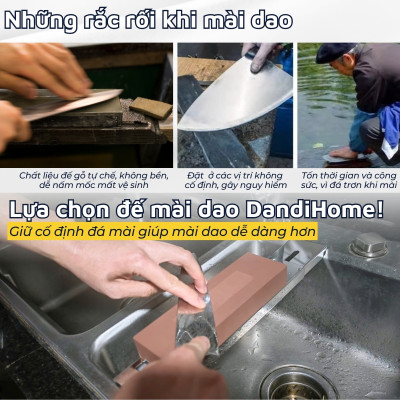 Đế kẹp đá mài dao DandiHome inox 304 gác bếp tiện lợi