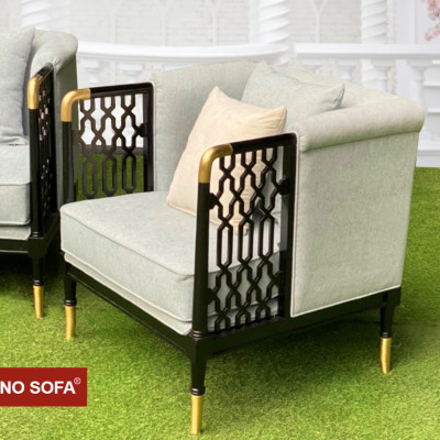 Bộ sofa cao cấp Đông Dương khung đồng Juno Sofa băng 2m và 2 đơn