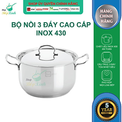 Nồi Luộc Gà Inox 3 Đáy Fivestar Nắp Inox - Bạc