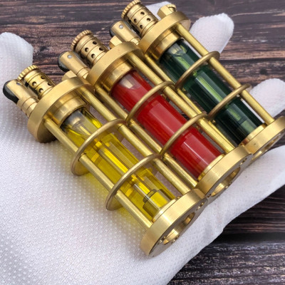 Vỏ Hột Quẹt Bật Lửa Xăng Đá TC17 Thủ Công Làm Bằng Đồng Nguyên Chất Trong Suốt Thiết Kế Tinh Tế, Sang Trọng