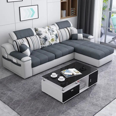 Sofa phòng khách góc L MSF03 Tundo có tựa đầu hiện đại