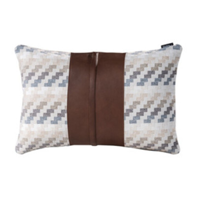 Gối sofa tựa lưng hình chữ nhật dài cao cấp, kết hợp da bò thật và vải DVG6002Z | REEKO