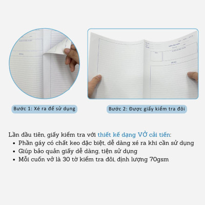 Giấy Kiểm Tra Kẻ 4 Ly Ngang Dạng Vở A5 - Campus TPN-A5LY30 (30 Tờ Đôi)