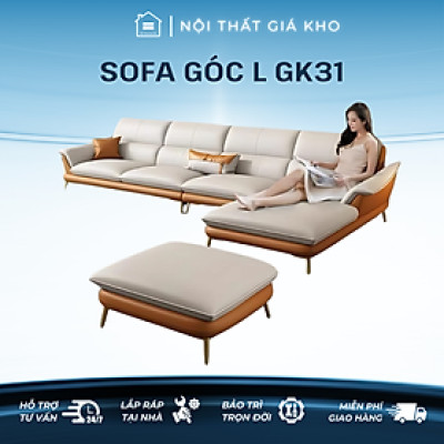 Sofa Da Góc L Adora Phong Cách Bắc Âu - Kích Thước 2m8x1m6