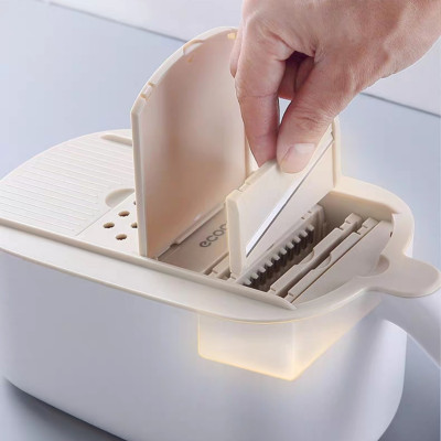 Dụng cụ rổ bào có chậu, nạo củ quả tiện lợi 3in1 Eco2021 tặng dụng cụ cắt khoai tây