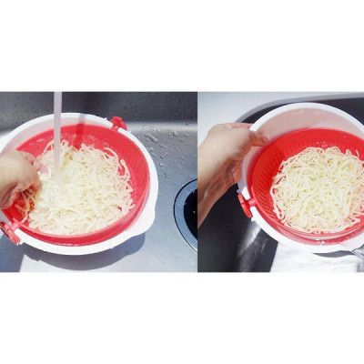 Bộ rổ nhựa đa năng 2 lớp tròn hàng nội địa Nhật Bản