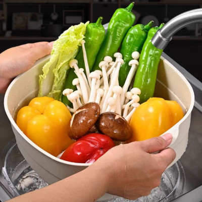 Bộ Rổ Thau Chậu Nhật Có 2 Size Vuông Nhựa ABS 2 IN 1 Hokori Siêu Bền Dầy Chắc Chắn Tiện Dụng Cao Cấp Hàng Xuất Nhật