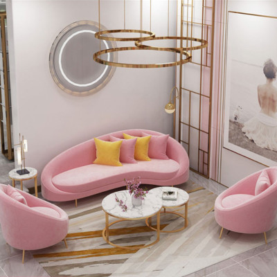 Bộ sofa phòng khách hình bán nguyệt BMSF08 Juno Sofa phong cách Châu Âu hiện đại 