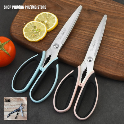 Kéo HÀN QUỐC Kéo Cắt Thịt Cắt Rau Quả Đa Năng ( Tặng Khui Hộp 3 in 1 )