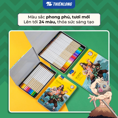 Bút chì 12/24 màu Colored Pencils - Thiên Long Colokit - Phiên bản Demon Slayer