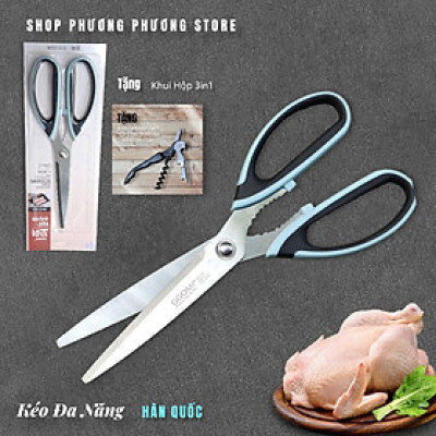 Kéo Xịn GGOMI Hàn Quốc Nhà Bếp Kéo Cắt Gà Cắt Đồ Đa Năng Cao Cấp ( Tặng Khui Hộp 3 in 1 )