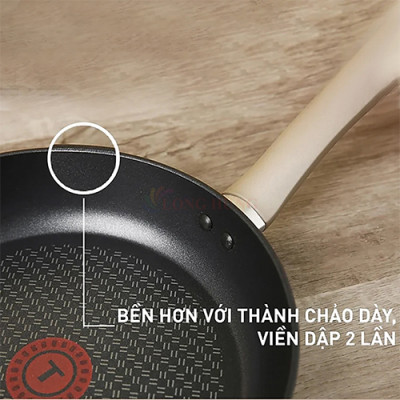 Chảo chiên chống dính đáy từ Tefal Sensations 24cm H9100414/26cm H9100514/28cm H9100614 - Hàng chính hãng