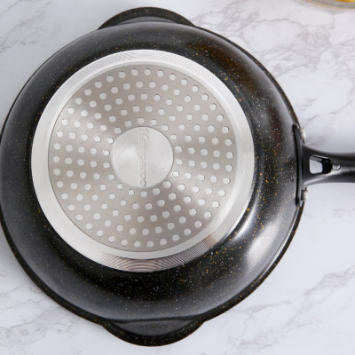 Chảo nhôm sâu lòng chống dính vân đá đáy từ 20 cm Kangaroo KG662XS - Hàng chính hãng