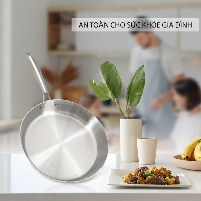 Chảo Inox 316 đúc liền khối 3 lớp Kalpen Luxus, bảo hành 5 năm