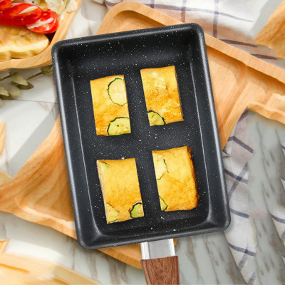 Chảo Chống Dính Chiên Trứng Cuộn Dùng Mọi Loại Bếp Chảo Đáy Từ Mini Rán Trứng Vuông, Chiên Xào, Kích Thước 18cm