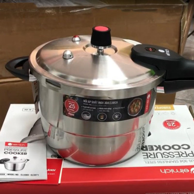 Nồi áp suất Inox 304 Elmich 20cm 4.0L EL3369 tặng kèm giá hấp Inox - Hàng chính hãng