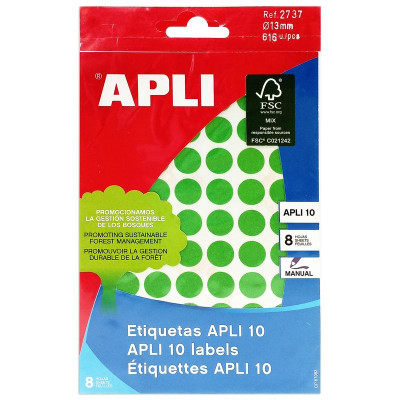 Nhãn Dán Xanh Lá 10 Miếng 13 APLI - 2737