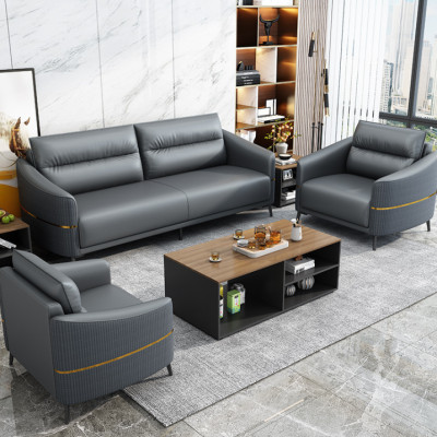 Bộ sofa da văn phòng cao cấp Tundo kèm ghế đơn HVPCT-21