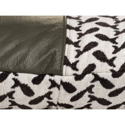 Gối sofa tựa lưng hình vuông cao cấp, kết hợp da bò thật và vải DVQ6005C | REEKO