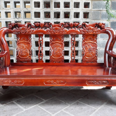 Bộ bàn ghế salon gỗ Tràm Tay 12 Đỉnh Hổ Phù 