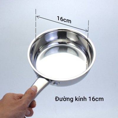 Chảo Inox 3 Lớp Liền Khối Không Chống Dính Kalpen Kazler 16cm - Hàng chính hãng