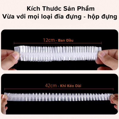 100 Túi Màng Bọc Thực Phẩm Thông Minh PE An Toàn Túi Gấu Có Chun Bọc Đồ Ăn Co Giãn Siêu Dai Cao Cấp Chính Hãng Dododios