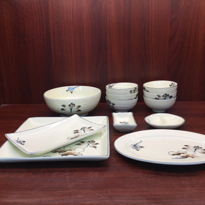 Bộ 12 Sản Phẩm Vẽ Hoa Súng Cao Cấp Bát Tràng