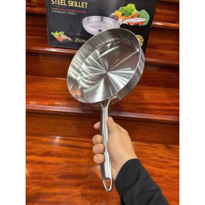 Chảo Inox 304 Cao Cấp Chống Dính Tự Nhiên, Đúc Liền Nguyên Khối, Dùng Cho Mọi Loại Bếp, Công Nghệ Đức - HÀNG CHÍNH HÃNG MINIIN