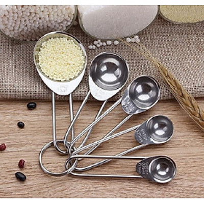 Bộ 5 Muỗng Định Lượng Đong Nguyên Liệu Inox Tiêu Chuẩn TSP,ML