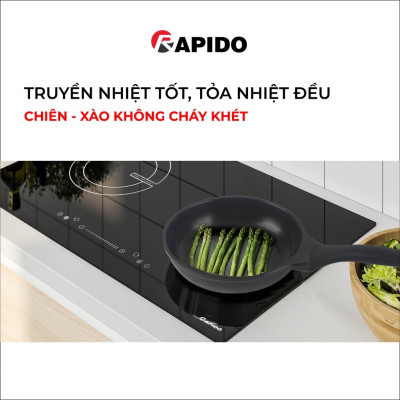 Chảo từ Rapido size 28 đáy chấm Teflon RP28-RDT chống dính, giữ nhiệt - Hàng chính hãng
