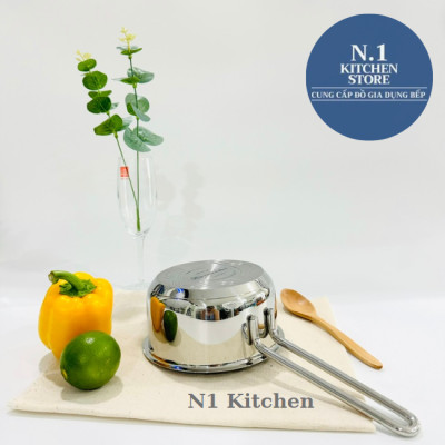 Nồi Quánh inox 18/10 Korkmaz Perla 1.6 lít có nắp - 16x8 cm - Hàng Chính Hãng