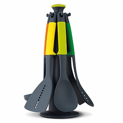 Joseph Joseph - Bộ dụng cụ nấu ăn 6 món cao cấp Elevate Carousel 6-piece Utensil Set Multicolour 101188 (chịu nhiệt 200 độ C)