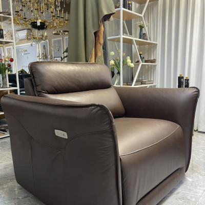 Combo ghế sofa chỉnh điện 100% da bò Italy Juno sofa màu nâu – SFDCT01 2m7 hàng cao cấp chuẩn da bò nhập khẩu Ý