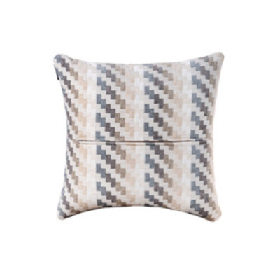 Gối sofa tựa lưng hình vuông cao cấp, kết hợp da bò thật và vải DVH6004Z | REEKO