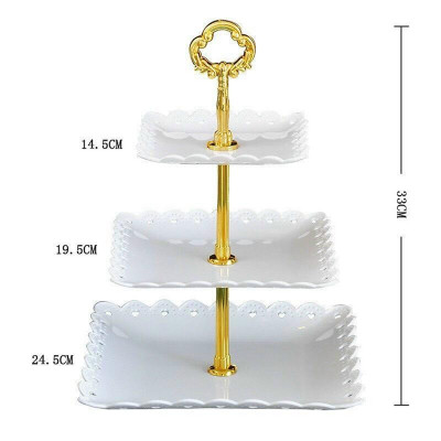 Khay Đựng Bánh Kẹo, Hoa Quả 3 Tầng Hình Tròn - Vuông  Sang Trọng- Khay Chưng Tết - Hàng Loại 1 - Chính Hãng MINIIN