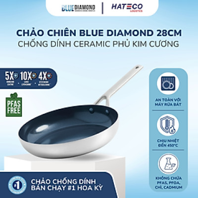Chảo chống dính thép không gỉ phủ tinh thể kim cương cao cấp Blue Diamond 20cm