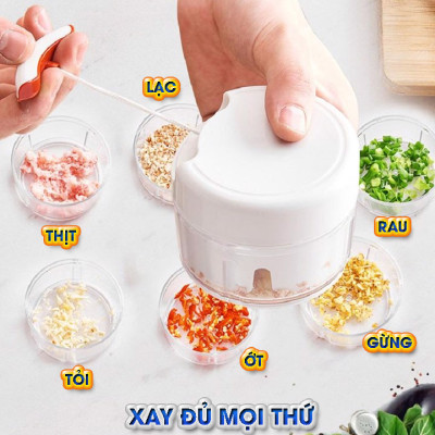 Dụng Cụ Xay Tỏi, Ớt , Thịt, Hành, Lạc, Gia vị, Thực Phẩm Đa Năng Mini Cầm Tay vô cùng tiện dụng - MH2011 - Giao màu ngẫu nhiên